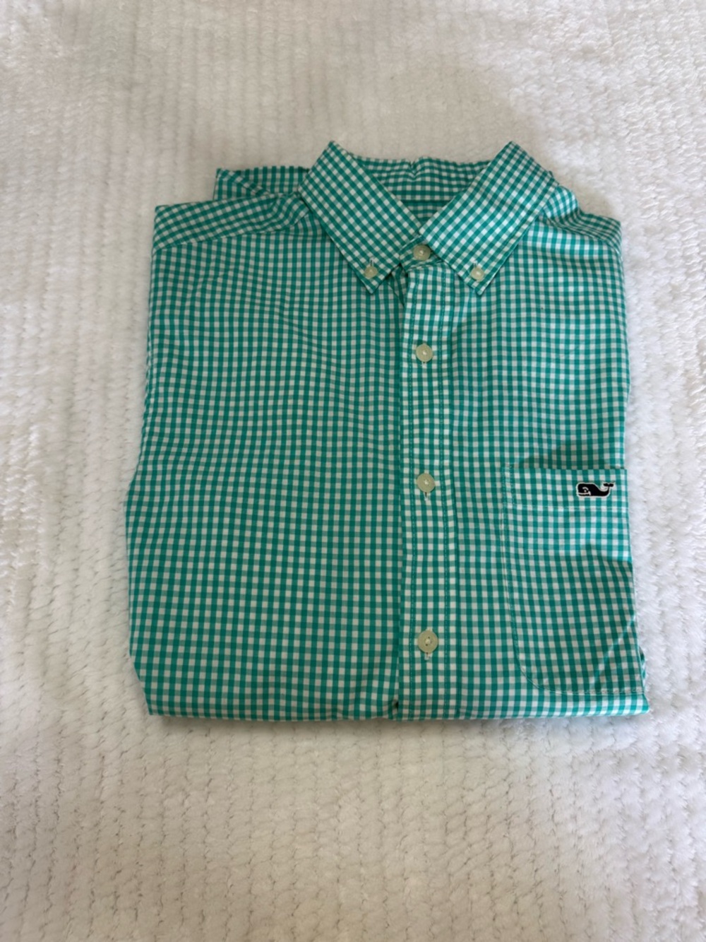 Vineyard Vines Men’s size XS Long Sleeve Button Down Green White Checkered